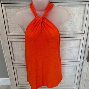 Cha Cha Vente Vibrant Orange Halter Top